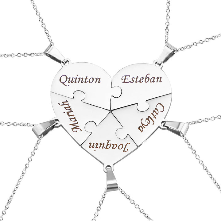 BowLift | Personalized Family Heart Puzzle Necklace