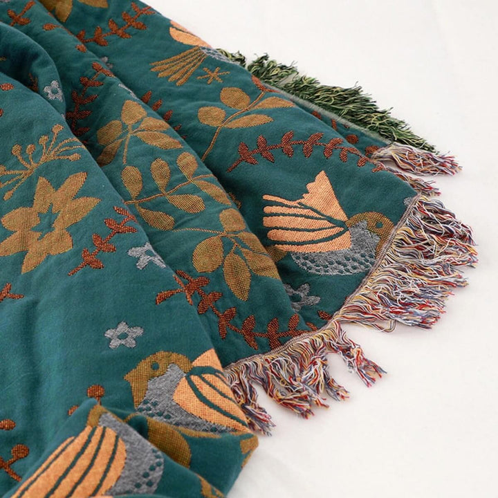 BowLift | Reversible Scandinavian Bird Throw Blanket