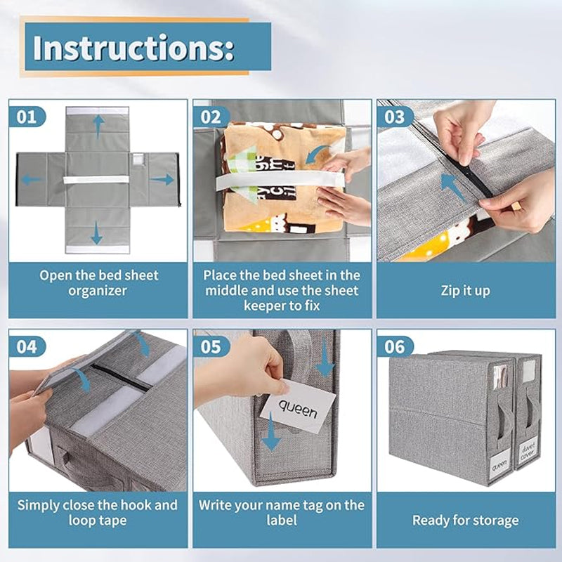 BowLift | foldable bed sheet set organizer