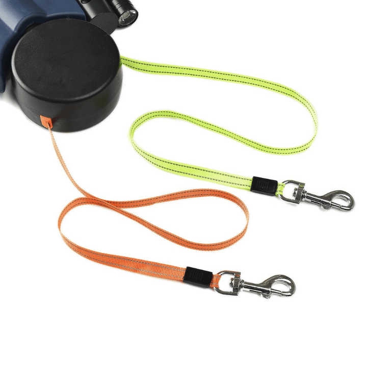 BowLift | Duoglow Double Dog Leash with LED Light, 360° Rotating Hinge, 66 lbs Capacity