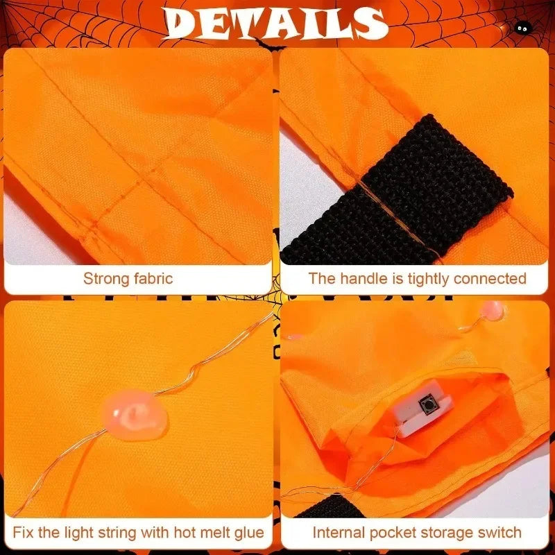 BowLift | Light Up Pumpkin Halloween Treat Bag