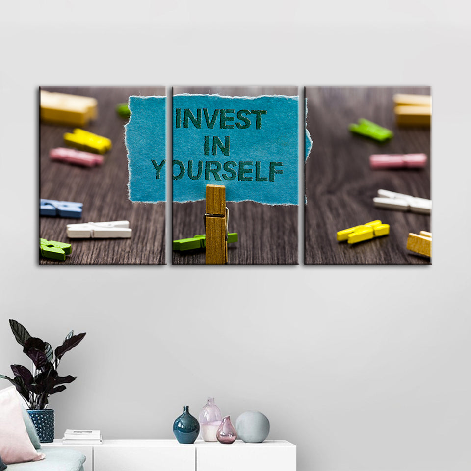 Invest In Yourself 3 Piece - Canvas Wall Art Painting | Bowlift
