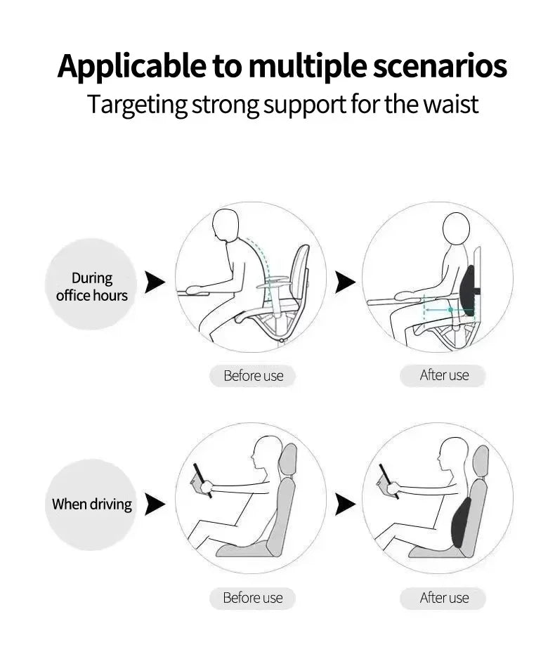 BowLift | Ergonomic Memory Foam Lumbar Support Pillow