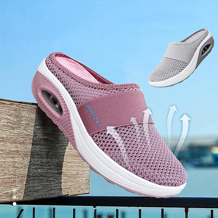 BowLift | Flat Slingback Sandals Made of Mesh