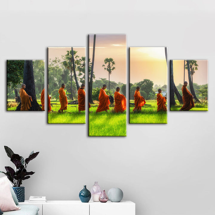 Morning Walk 5 Piece - Canvas Wall Art Painting | Bowlift