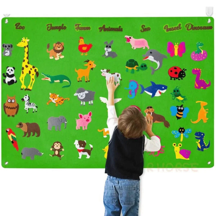 BowLift | WonderWild Felt Board – Interactive Felt Board with Animal Stickers for Learning & Playing