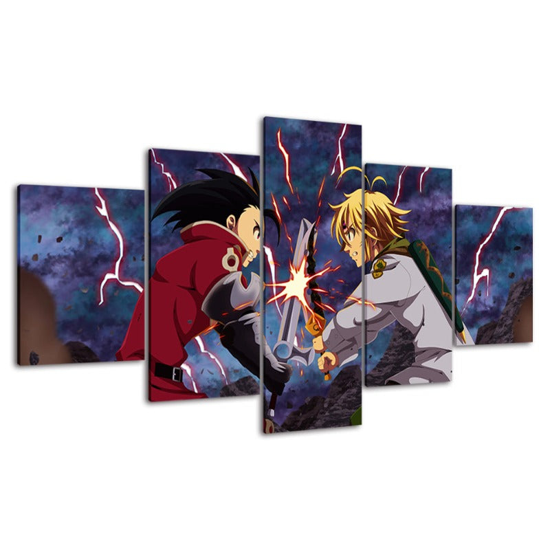 5 Piece The Seven Deadly Sins - Canvas Wall Art Painting | Bowlift