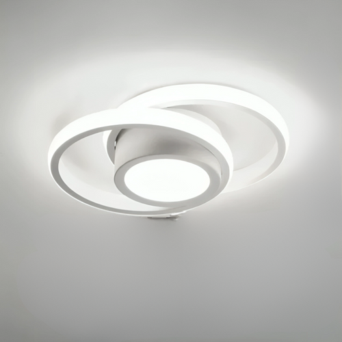 Modern LED Ceiling Lamp 18W | Creative Design with 2 Rings | Energy-Efficient Lighting for Living Room & Office 24 cm | Bowlift