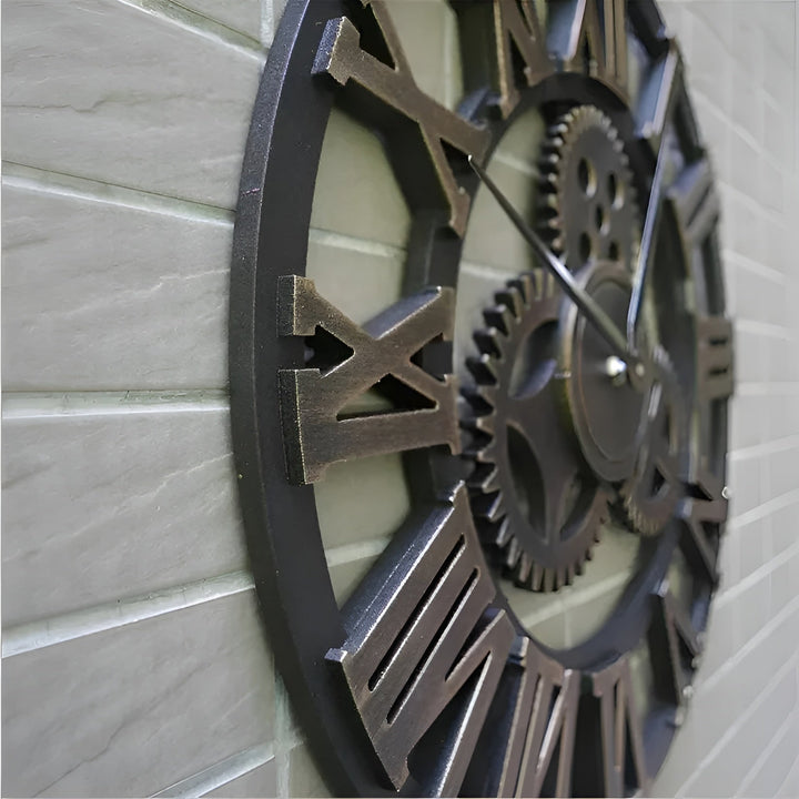 Wall clock in gear design – Industrial look for stylish wall decor | Bowlift
