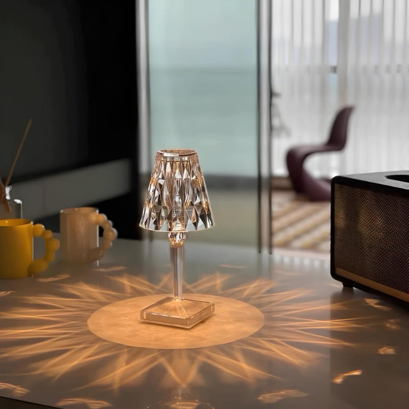 Crystal Table Lamp with Touch Control - LumeCrystal | Bowlift