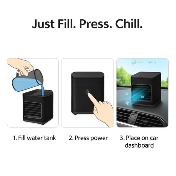 BowLift | Portable Mini Air Conditioner | Ultra-Portable Car AC System, Quiet 4-Blade Design & Ideal for Home, Office, and Travel Use