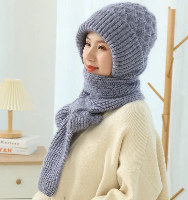 BowLift | Padded And Thick Hood With Scarf, One-Piece Hat, Warm Wind And Snow Hat