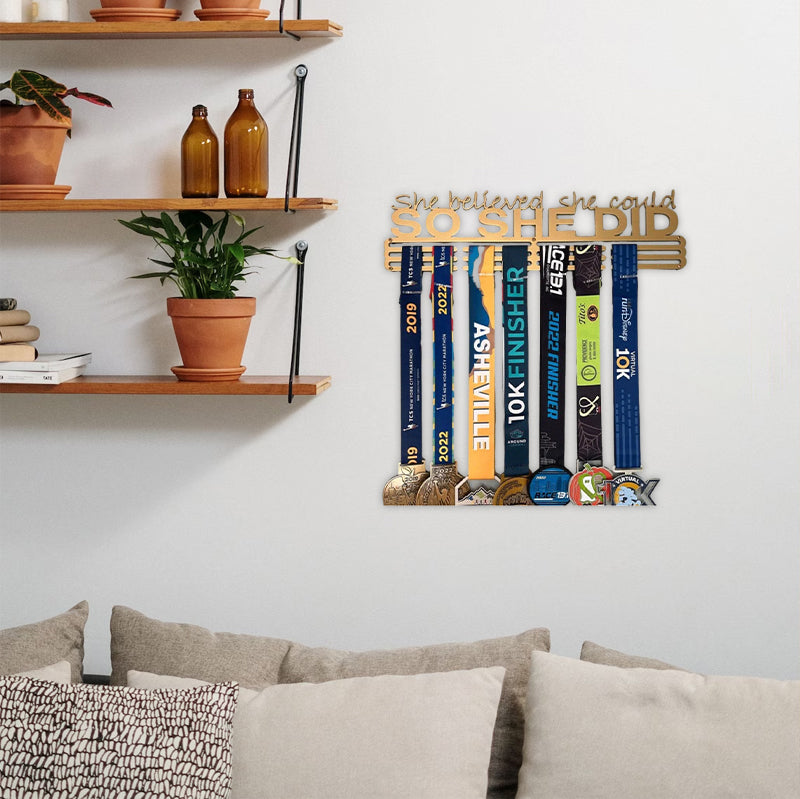 BowLift | Metal Letter Hooks - "She believed she could, so she did"