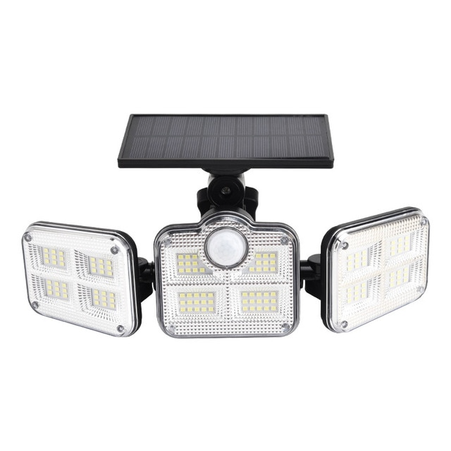 BowLift | Solar LED Floodlight with Motion Sensor – 3-Head Outdoor Security Lighting for Garden, Driveway & Garage