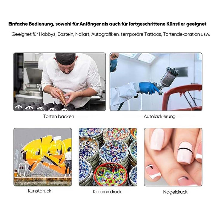 Pneumatic acrylic paint spray device for artists | Bowlift
