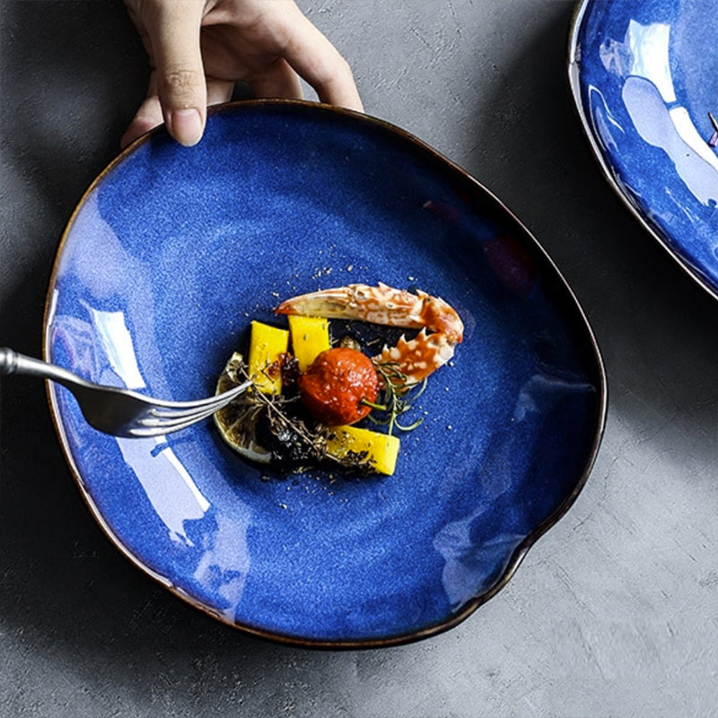 Ocean Waves Deep Blue Plate | Bowlift