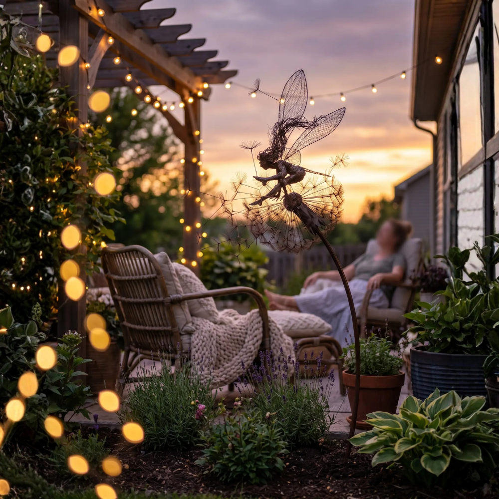 BowLift | Dancing Fairy Statue Steel Garden