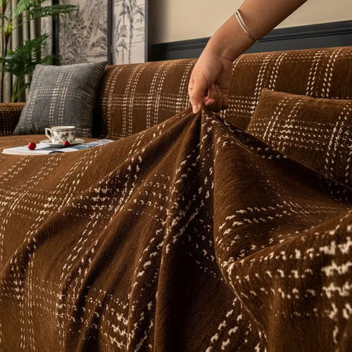 BowLift | Chesterfield Plaid Sofa Cover