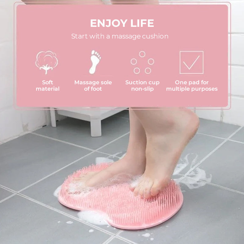 Shower Foot & Back Scrubber, Anti-Skid Bathroom Silicone Massage Pad | Bowlift