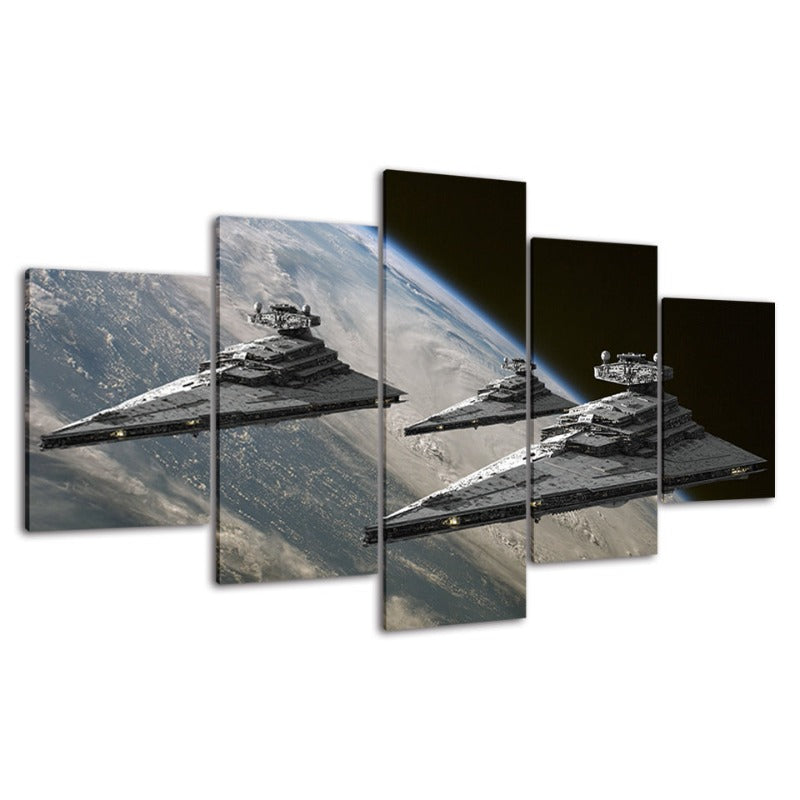 5 Piece Amazing View From Space - Canvas Wall Art Painting | Bowlift