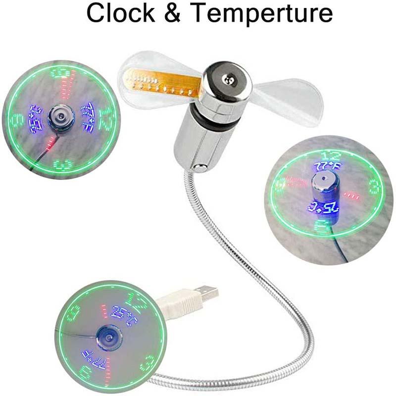 USB Fan with LED Clock Lighting | Bowlift