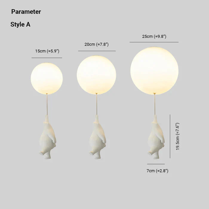 BowLift | CloudBear Kids Ceiling Light – Bear & Balloon LED Pendant Lamp for Nursery and Bedroom Decor
