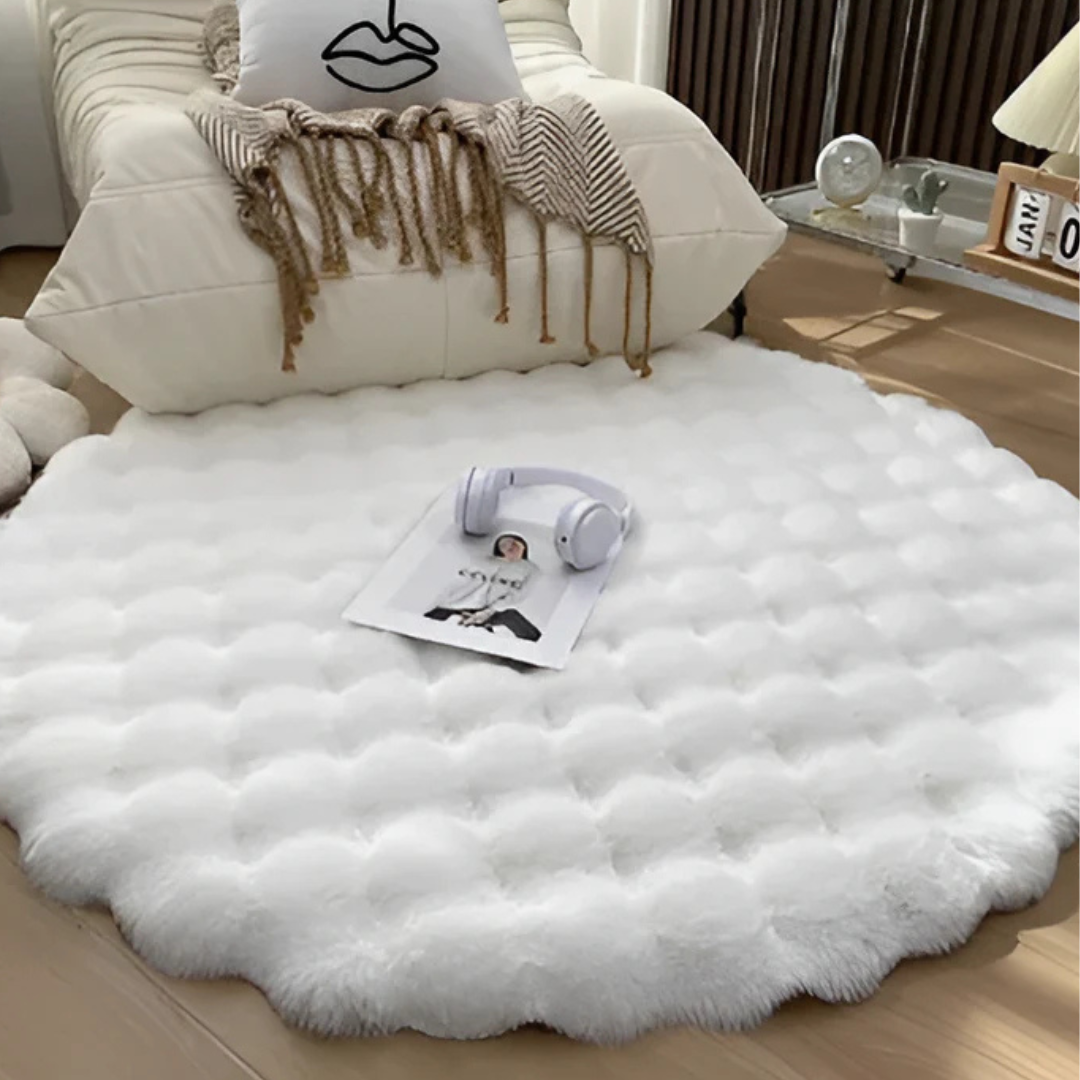 BowLift | Round Fleece Rug 90x90 cm Soft Anti-Slip