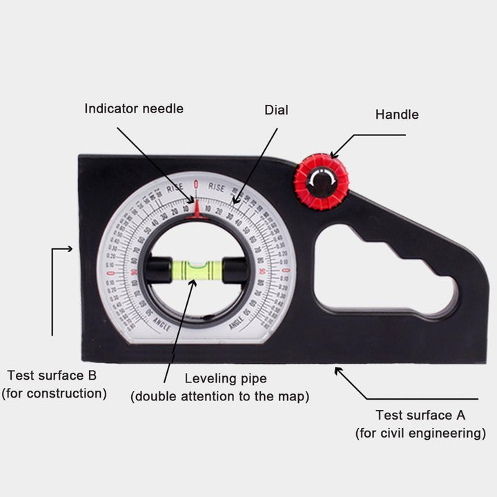 BowLift | Slope Horizontal Vertical Angle Bevel Protractor Declinometer