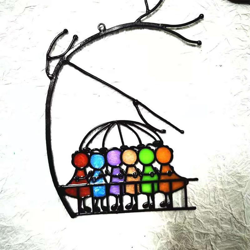 BowLift | Stained Glass Sun Catcher – Hand-Painted Hanging Angel Window Ornament