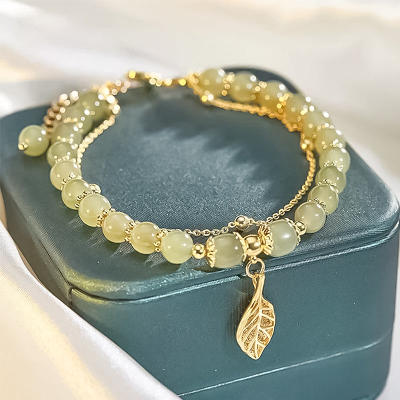 BowLift | Hetian Jade Leaf Gold Bracelet