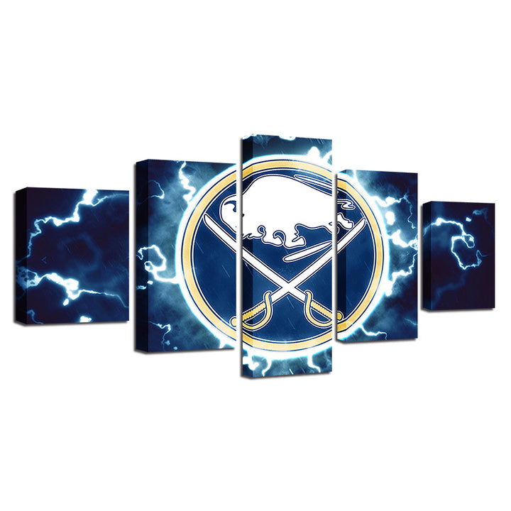 Electric Buffalo Sabers 5 Piece - Canvas Wall Art Painting | Bowlift