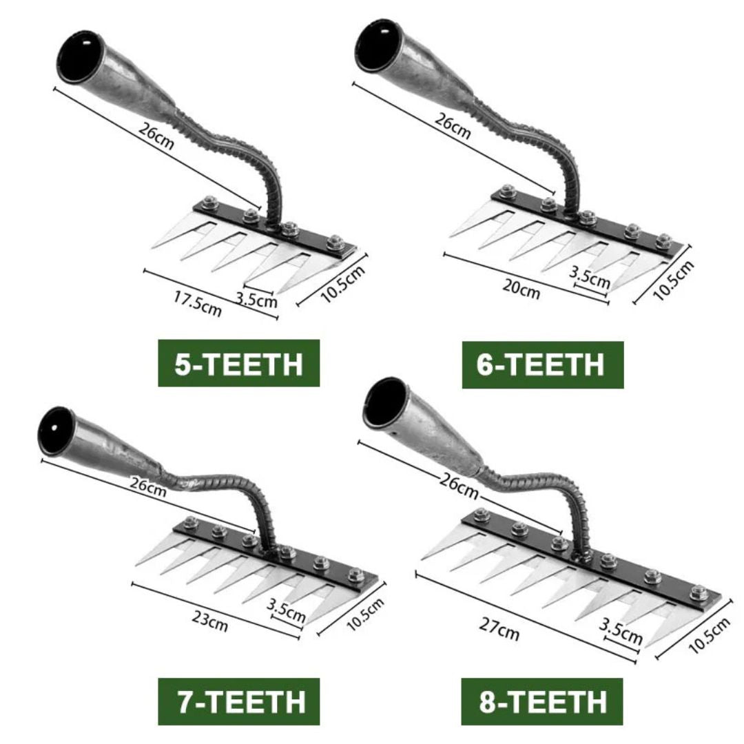 BowLift | Weeding Rake | Ultra-Durable Steel Teeth & Ergonomic Handle for Effortless Garden Maintenance