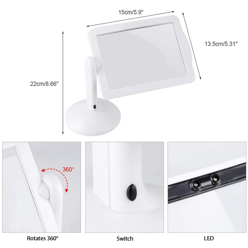 Hands-free desk magnifier with LED Bowlift