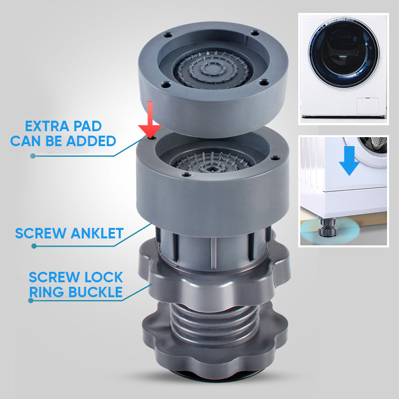 4 Piece Adjustable Height Washing Machine Support | Bowlift