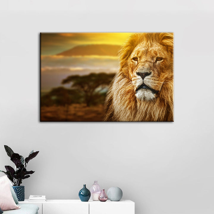 Unamused Lion - Canvas Wall Art Painting | Bowlift