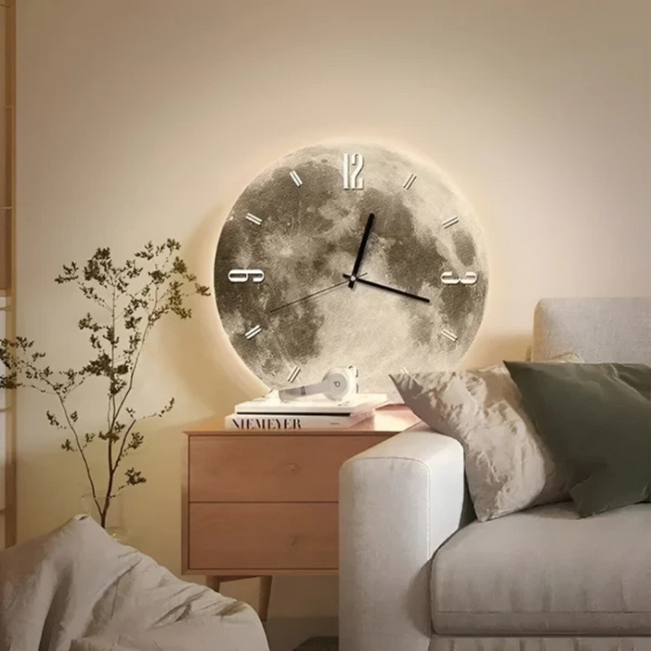 BowLift | Decorative Large Wall Clock with Moon Motif