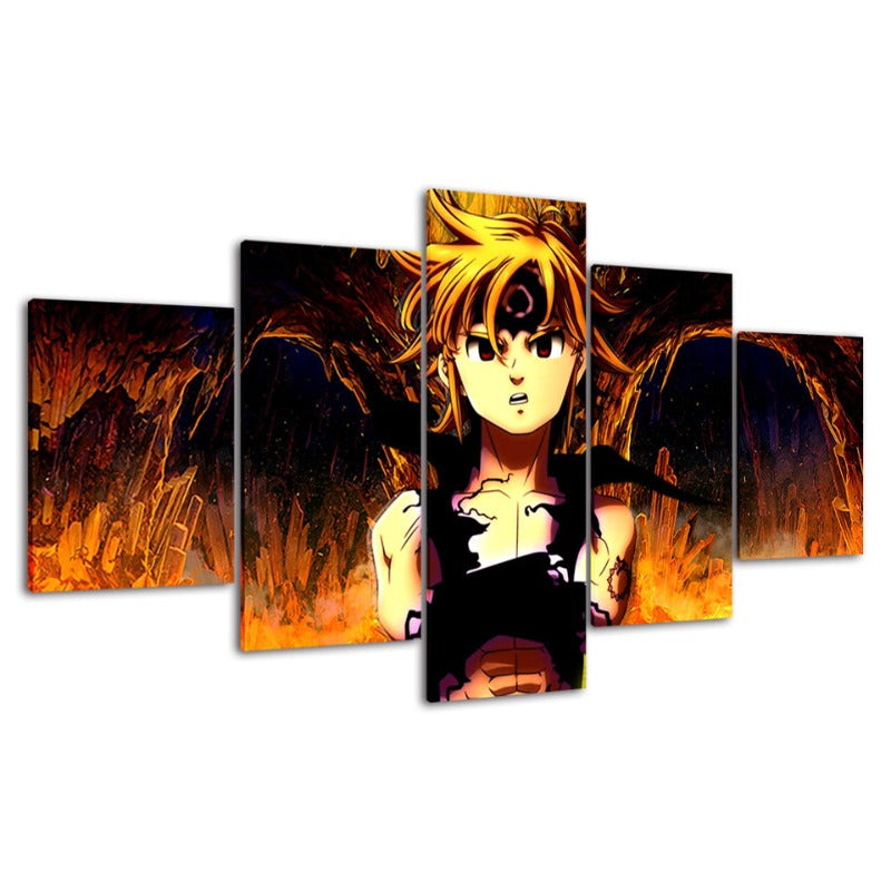 5 Piece Amazing The Seven Deadly Sins - Canvas Wall Art Painting | Bowlift