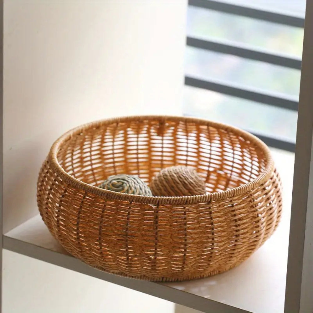 BowLift | Dome-Shaped Knitted Rattan Basket with Lid