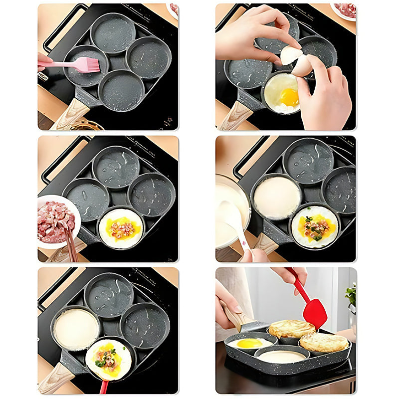 BowLift | Four-hole egg pan, breakfast omelette household frying pan non-stick pan