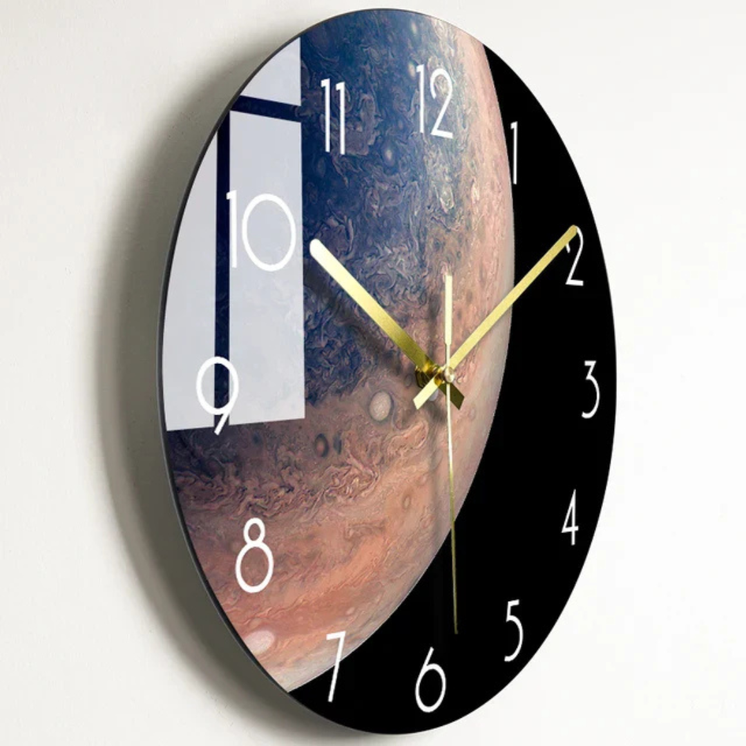 BowLift | Large Wall Clock Modern made of Glass | Elegant Kitchen Clock