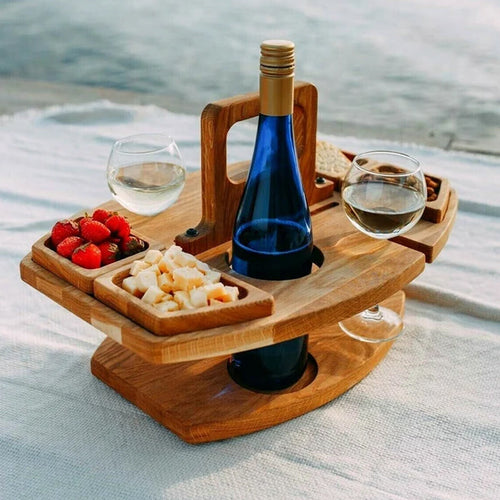 BowLift | Portable Wooden Picnic Wine Table
