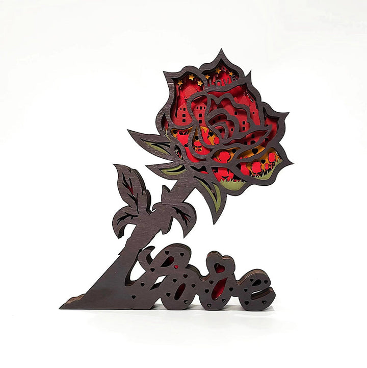 Valentine's Day 3D Wooden Carving Ornaments | Bowlift