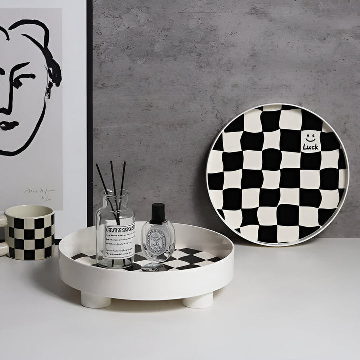 BowLift | Round Checkerboard Storage Tray