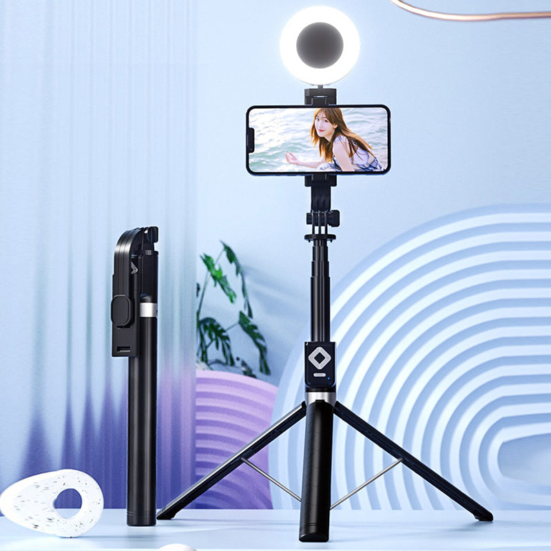 Selfie stick with LED additional light | Bowlift