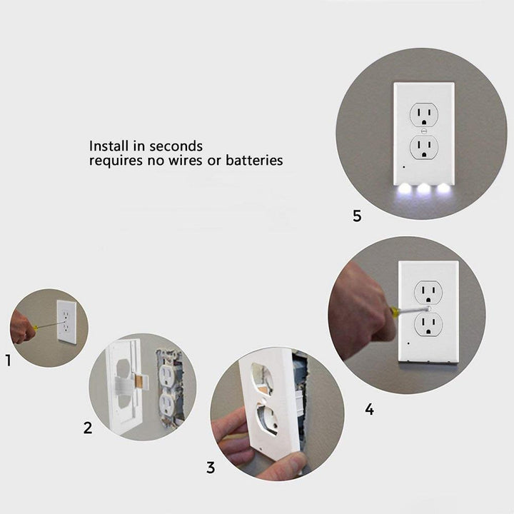 BowLift | Outlet wall plate with LED night lights