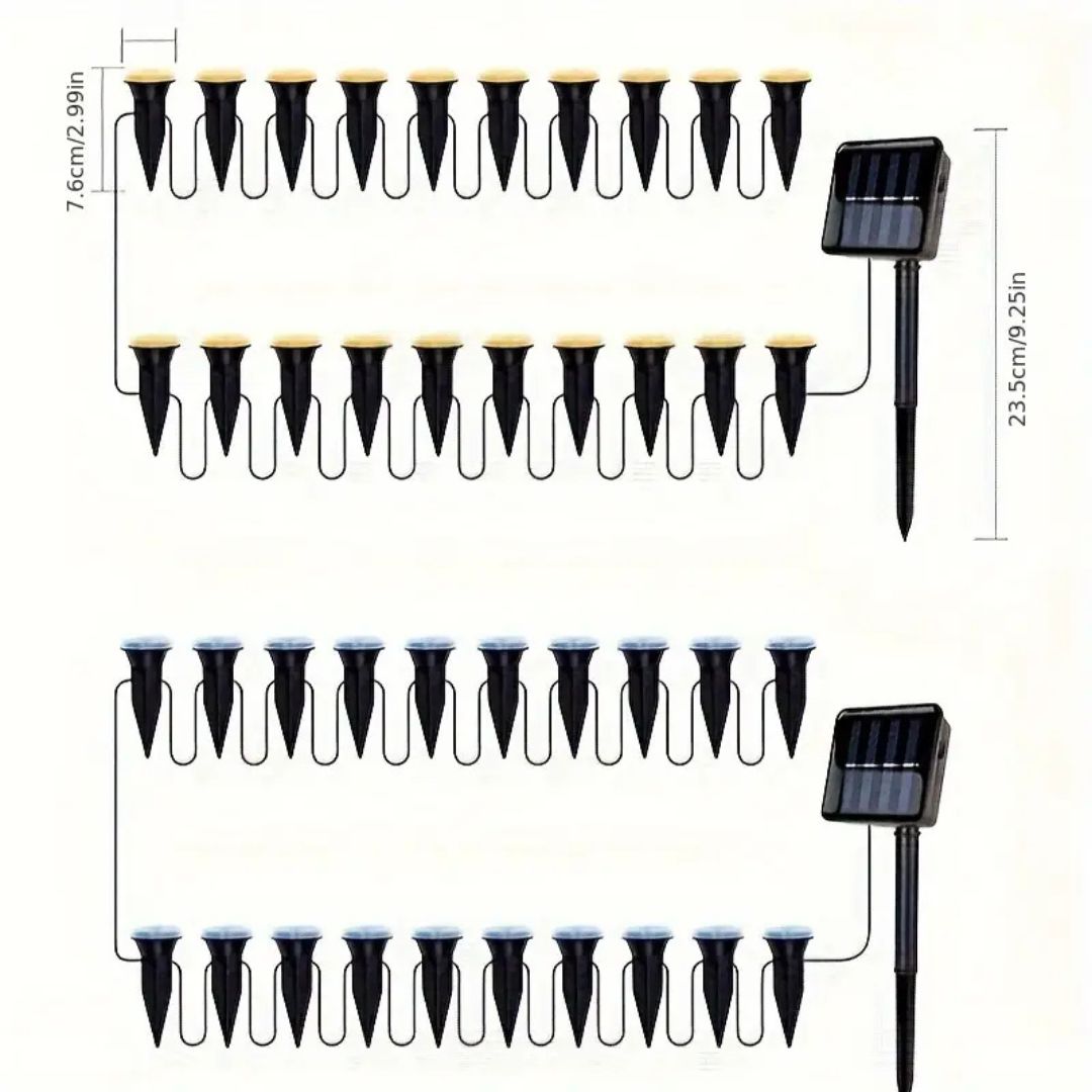 LumaTerra – 15-Pack Solar Garden Path Lights