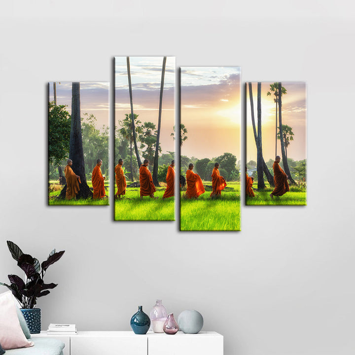 Morning Walk 4 Piece - Canvas Wall Art Painting | Bowlift