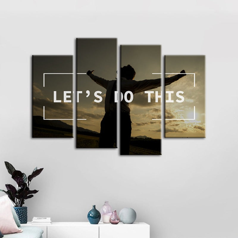4 Piece Let's Do This - Canvas Wall Art Painting | Bowlift