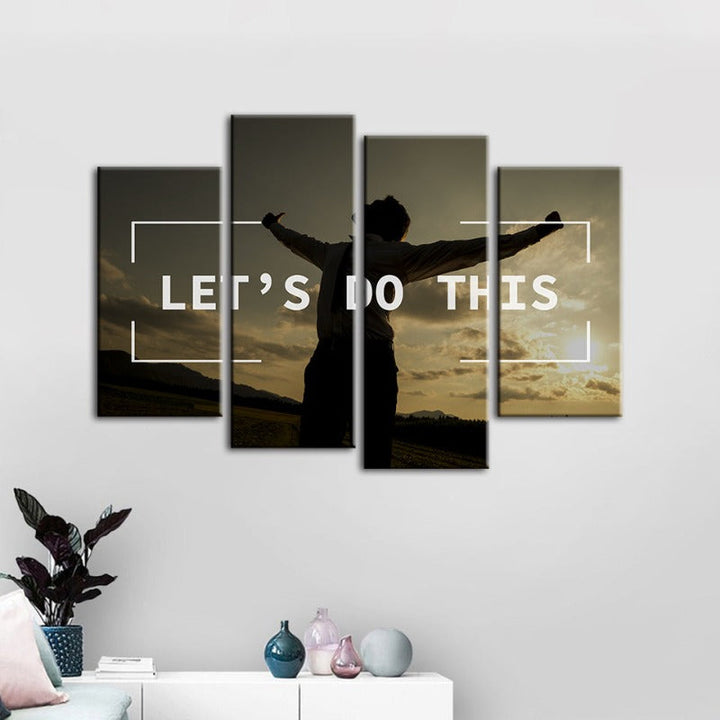 4 Piece Let's Do This - Canvas Wall Art Painting | Bowlift