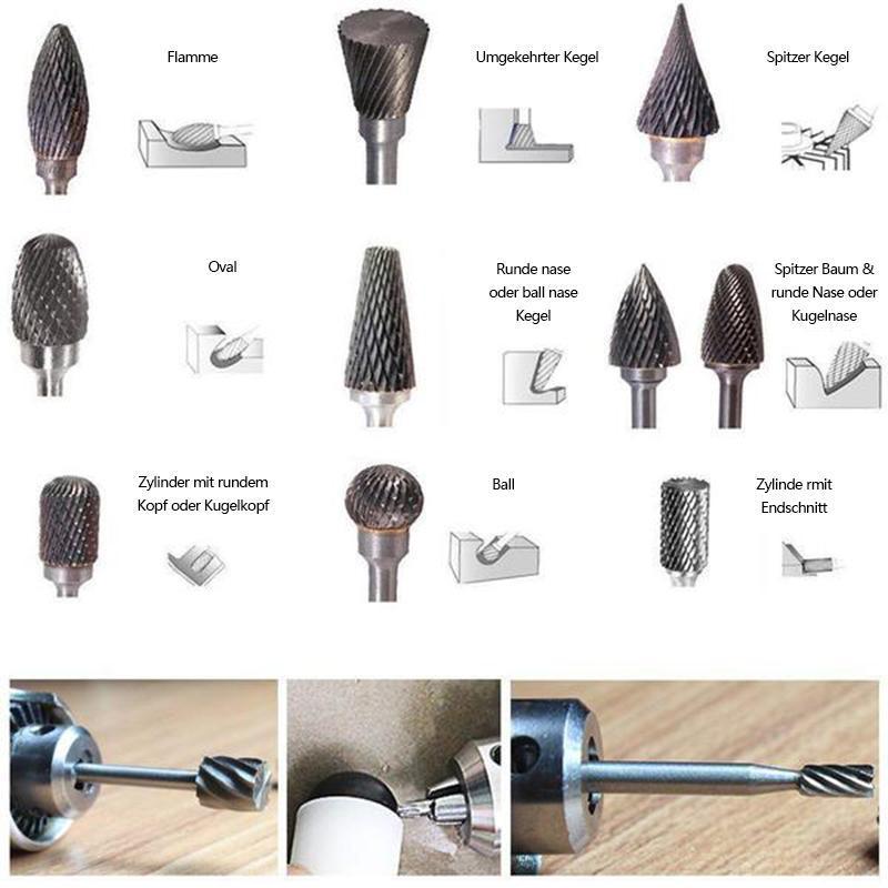 10 in 1 Tungsten Steel Grinding Head (10PCS) | Bowlift